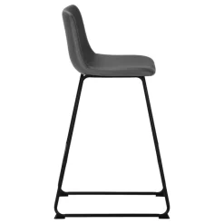 Monarch Office chair standing desk / metal frame - curved backrest / grey leather-l -