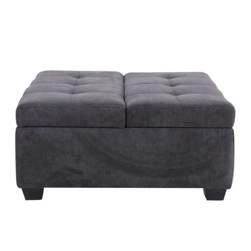 Sofa By Fancy Ottoman with Storage - Charcoal Grey