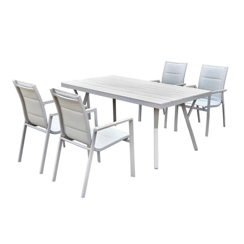 Outdoor Polywood and Aluminum Table with 4 Chairs