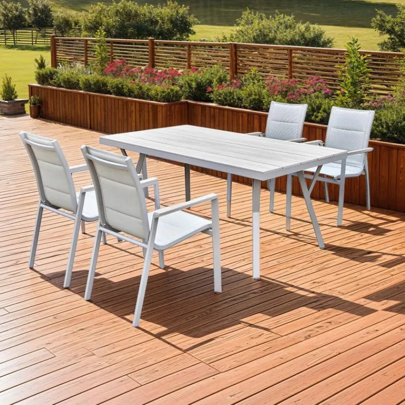 Outdoor Polywood and Aluminum Table with 4 Chairs