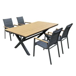 Outdoor Polywood and Aluminum Table with 4 Chairs