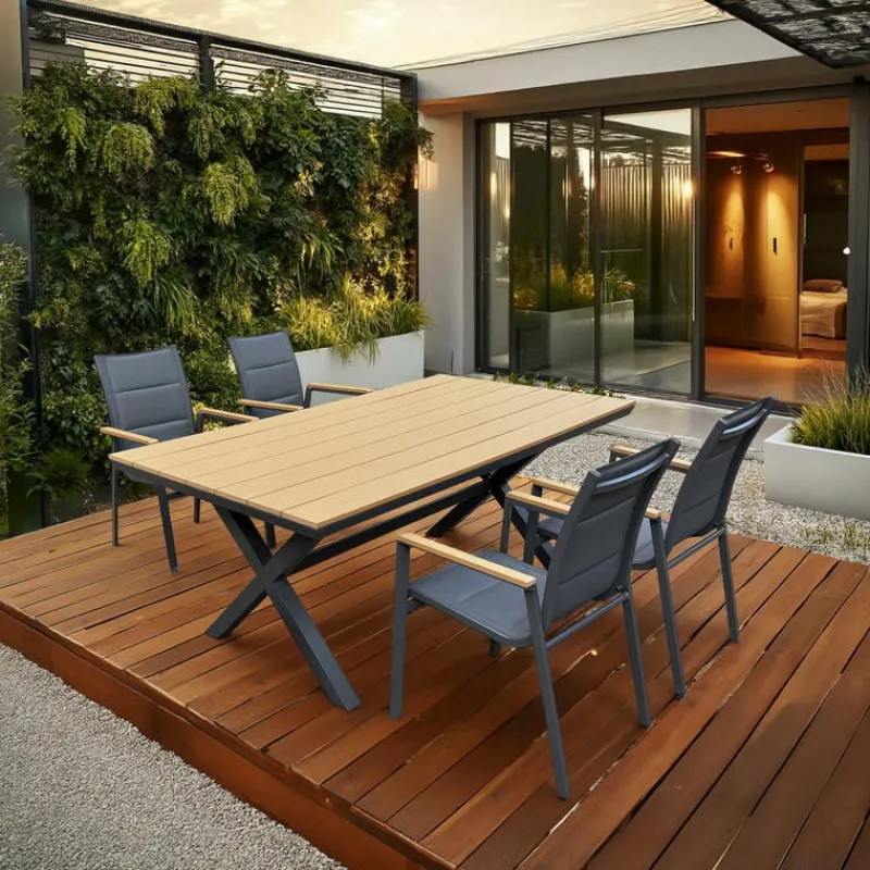 Outdoor Polywood and Aluminum Table with 4 Chairs