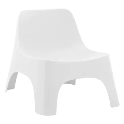 Outdoor Resin Conversation Set with 1 Accent Table and 2 Stackable Seats -