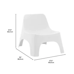 Outdoor Resin Conversation Set with 1 Accent Table and 2 Stackable Seats -