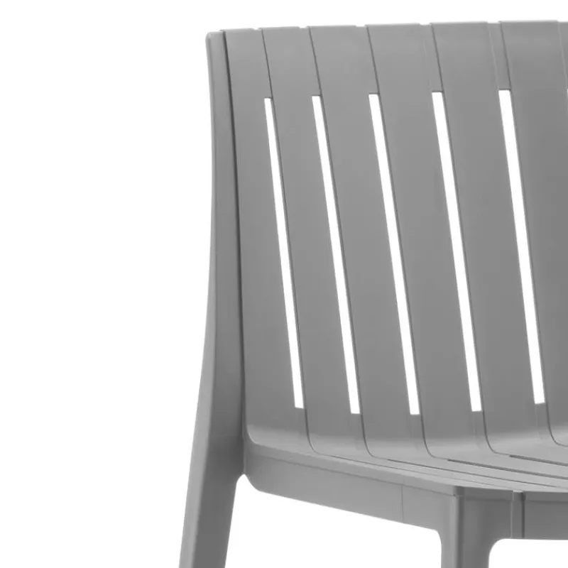 Outdoor Resin Dining Set with 1 Rectangular Table and 6 Stackable Chairs -