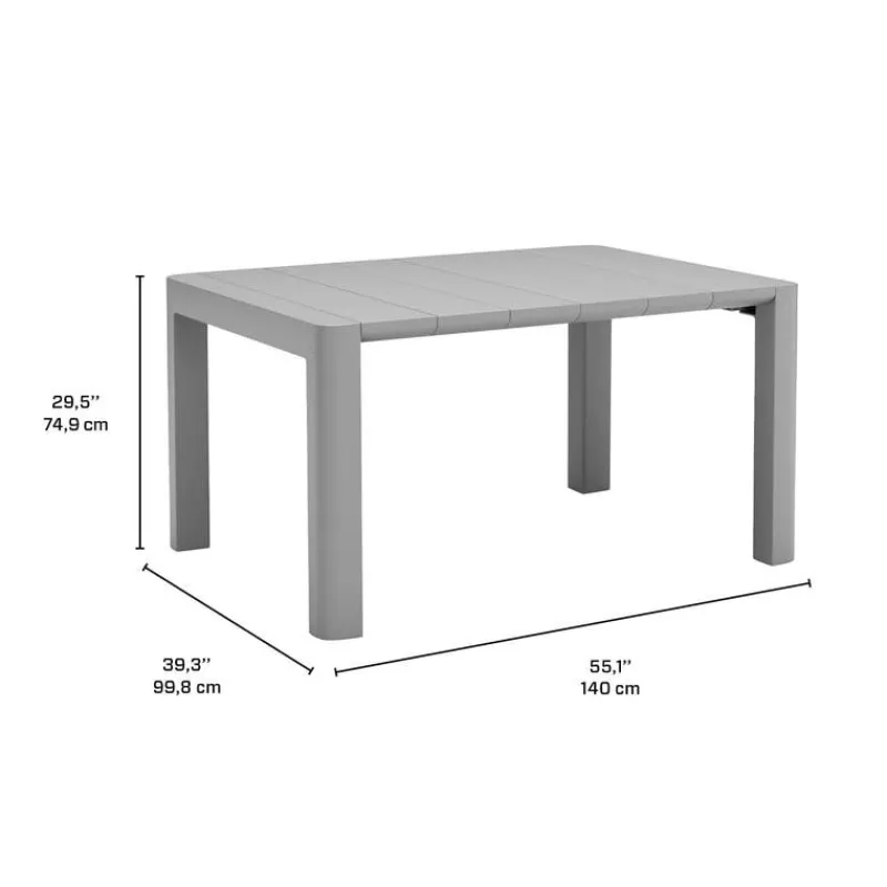 Outdoor Resin Dining Set with 1 Rectangular Table and 4 Stackable Chairs -