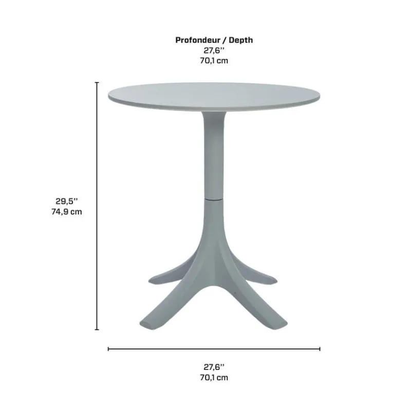 Outdoor Resin Dining Set with 1 Round Table and 4 Stackable Chairs -