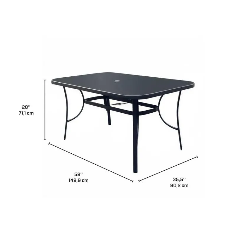 Outdoor Steel Rectangular Dining Table