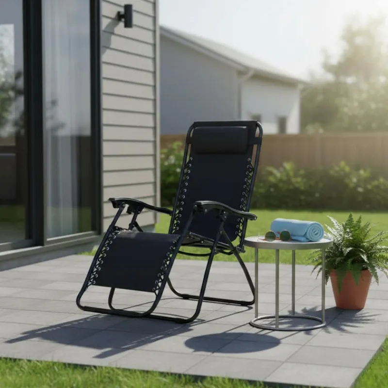Outdoor Textilene Zero Gravity Folding Chair – Black