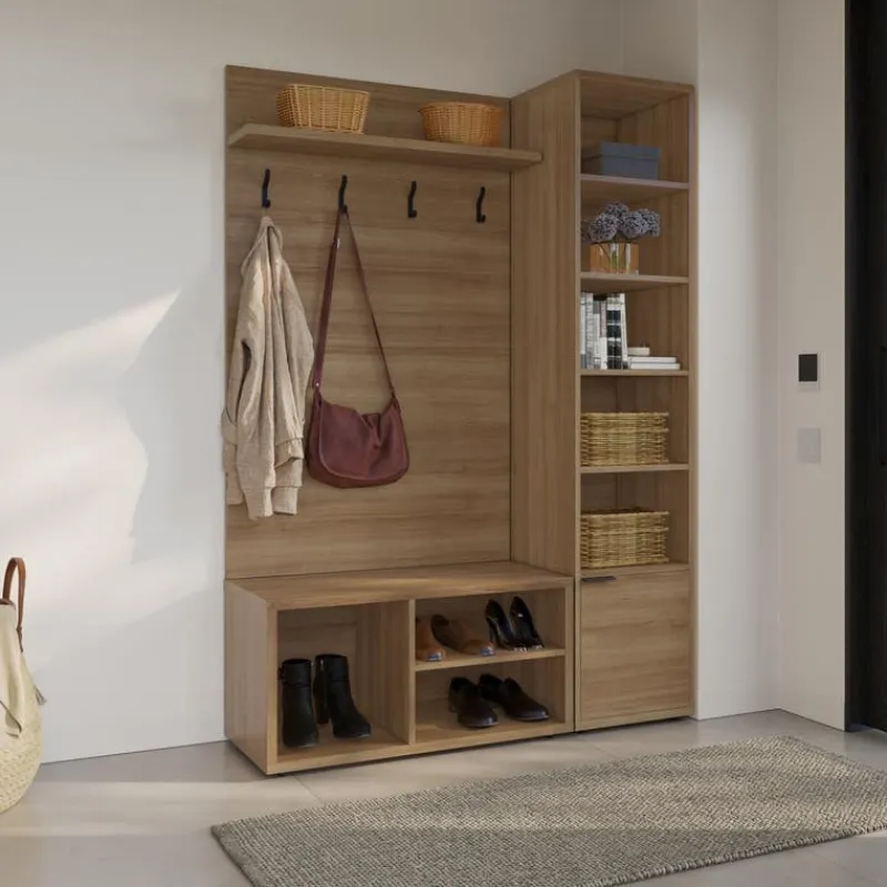 Nexera 3-Piece Entryway Furniture Set – Brown