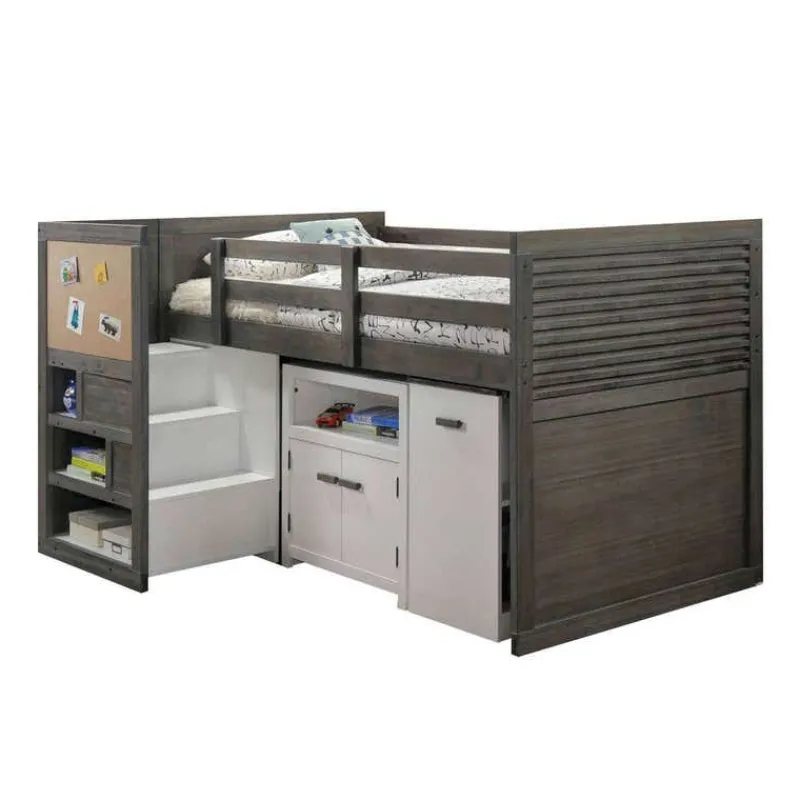 5-Piece Twin Loft Bed with Storage and Desk (39")