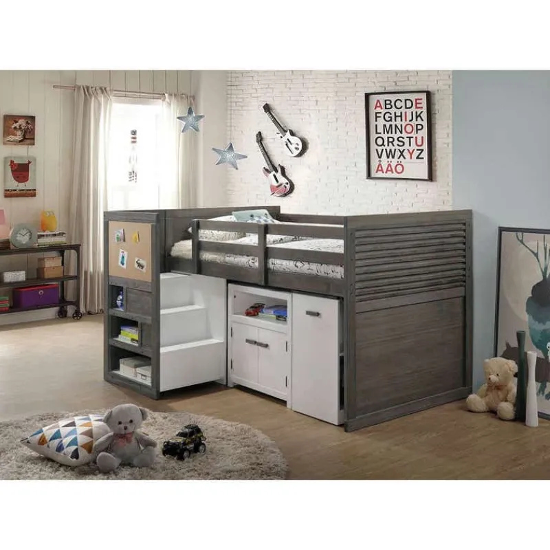 5-Piece Twin Loft Bed with Storage and Desk (39")