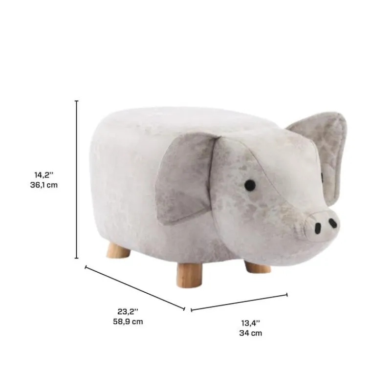 Piglet-Shaped Kids Pouf – 13.4" x 23.22" x 14.2"