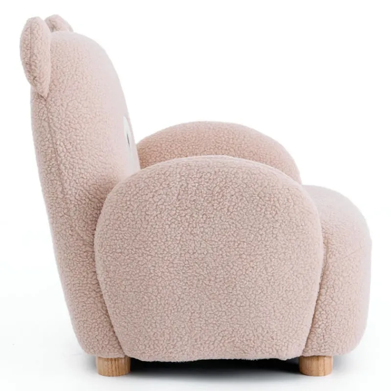 Pink Bear-Shaped Kids Armchair – 22.4" x 22.6" x 22.4"