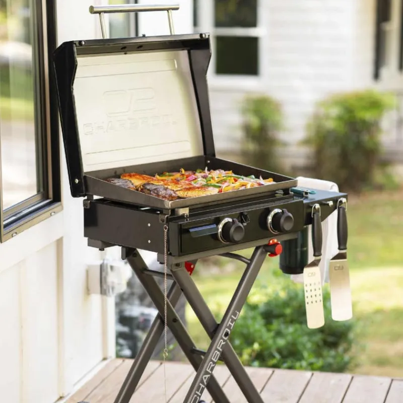 CHARBROIL Portable Propane Gas Griddle with 2 Burners - 24 000 BTU