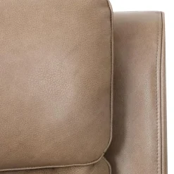 Power Leather Recliner with Adjustable Headrest - Taupe