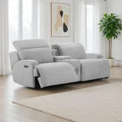 Power Modular Loveseat and Console with Built-In Audio System - 3 pcs
