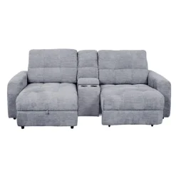 Power Modular Loveseat with Right-Side slider, Left-Side Chaise with Storage, and Console - 3 pcs