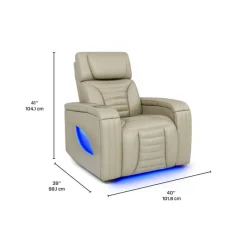 Power Modular Recliner with Massage, Heat, and Retractable Cup Holders