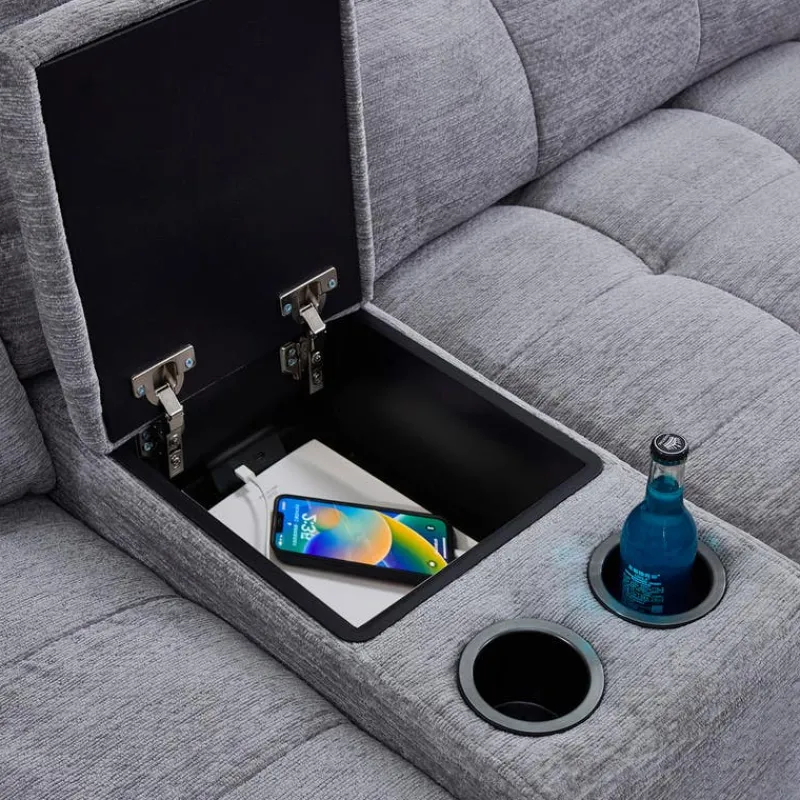 Power Modular Reclining Loveseat and Console - 3 pcs
