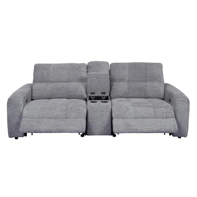 Power Modular Reclining Loveseat and Console - 3 pcs