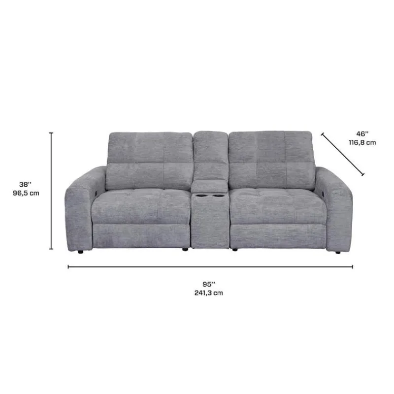 Power Modular Reclining Loveseat and Console - 3 pcs