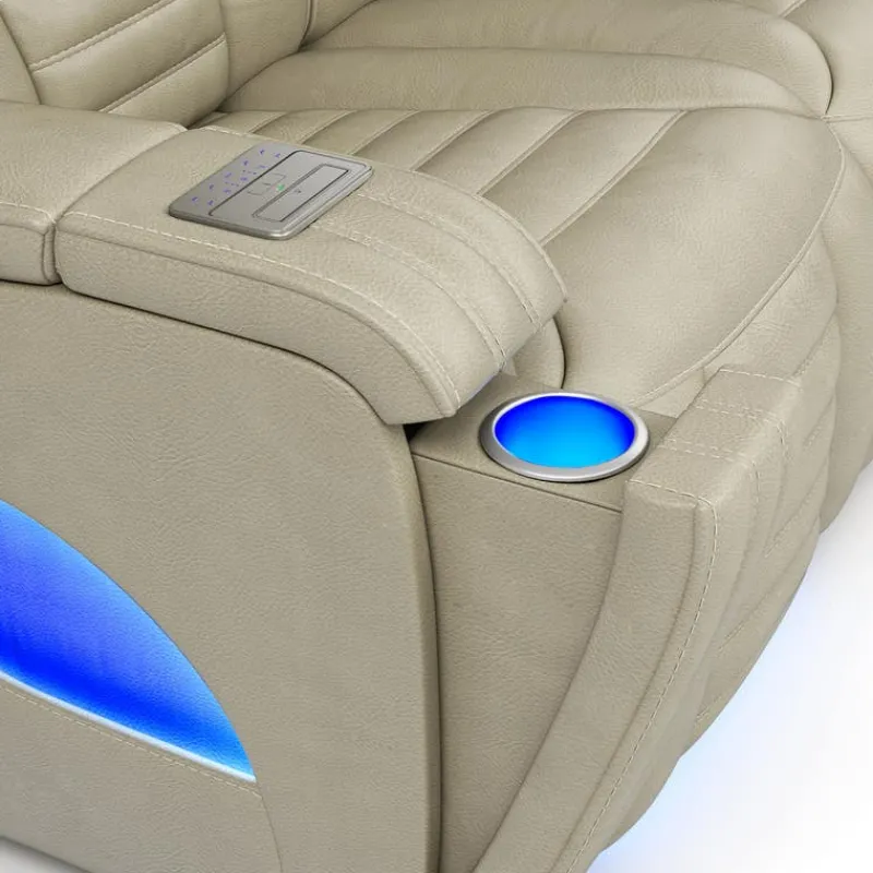 Power Modular Reclining Loveseat with Massage, Heat, and Angular Console - 3 pcs