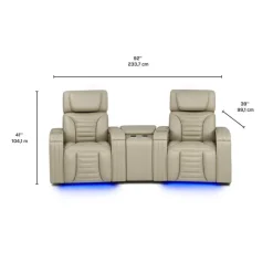 Power Modular Reclining Loveseat with Massage, Heat, and Angular Console - 3 pcs