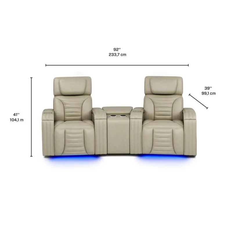 Power Modular Reclining Loveseat with Massage, Heat, and Angular Console - 3 pcs