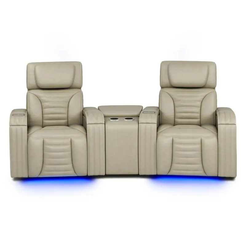 Power Modular Reclining Loveseat with Massage, Heat, and Angular Console - 3 pcs