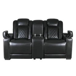 Power Modular Reclining Loveseat and Console with Cup Holders - 3 pcs