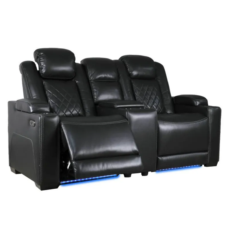 Power Modular Reclining Loveseat and Console with Cup Holders - 3 pcs