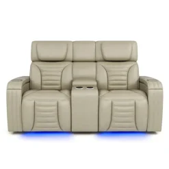 Power Modular Reclining Loveseat with Massage, Heat, and Console - 3 pcs