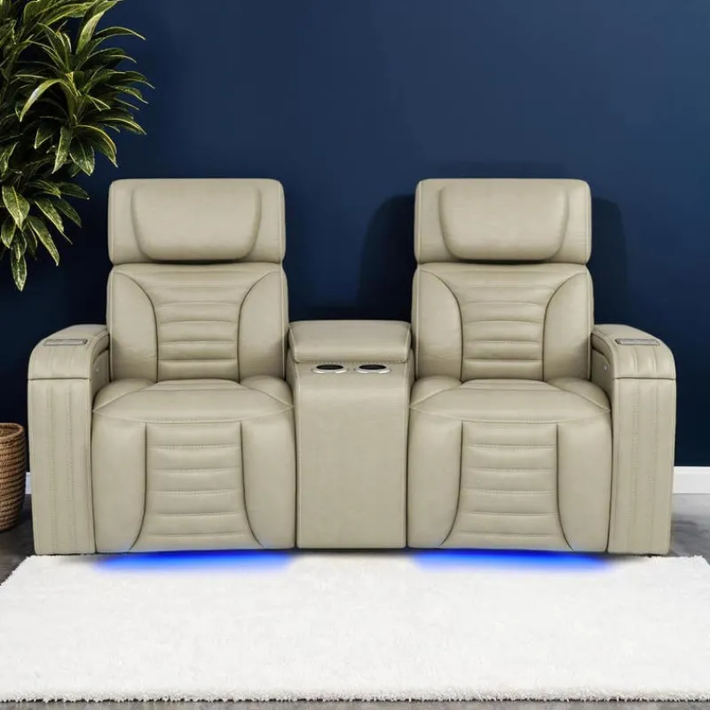 Power Modular Reclining Loveseat with Massage, Heat, and Angular Console - 3 pcs