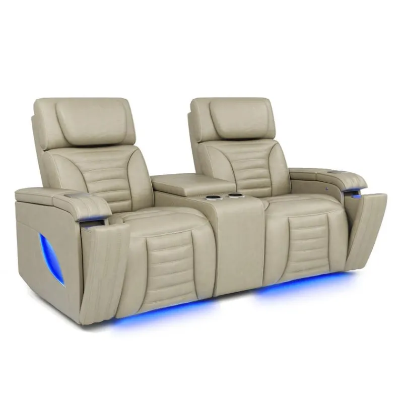 Power Modular Reclining Loveseat with Massage, Heat, and Angular Console - 3 pcs