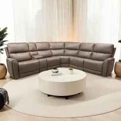 Power Modular Reclining Sectional with Console - 6 pcs