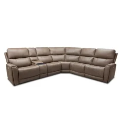 Power Modular Reclining Sectional with Console - 6 pcs