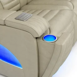 Power Modular Reclining Sofa with Massage, Heat, and Angular Consoles - 7 pcs