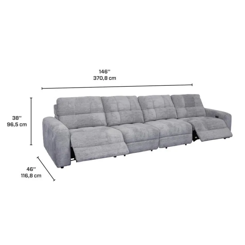Power Modular Reclining Sofa - 4 pcs