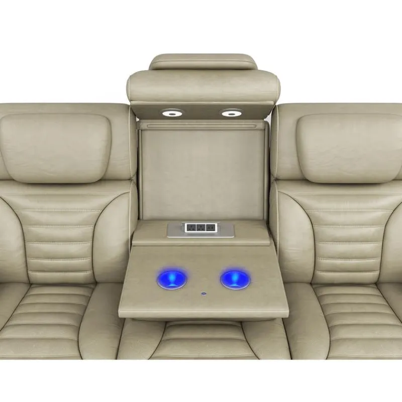 Power Modular Reclining Sofa with Massage, Heat, and Drop-Down Backrest - 3 pcs