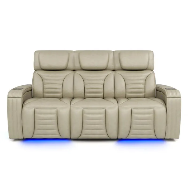 Power Modular Reclining Sofa with Massage, Heat, and Drop-Down Backrest - 3 pcs