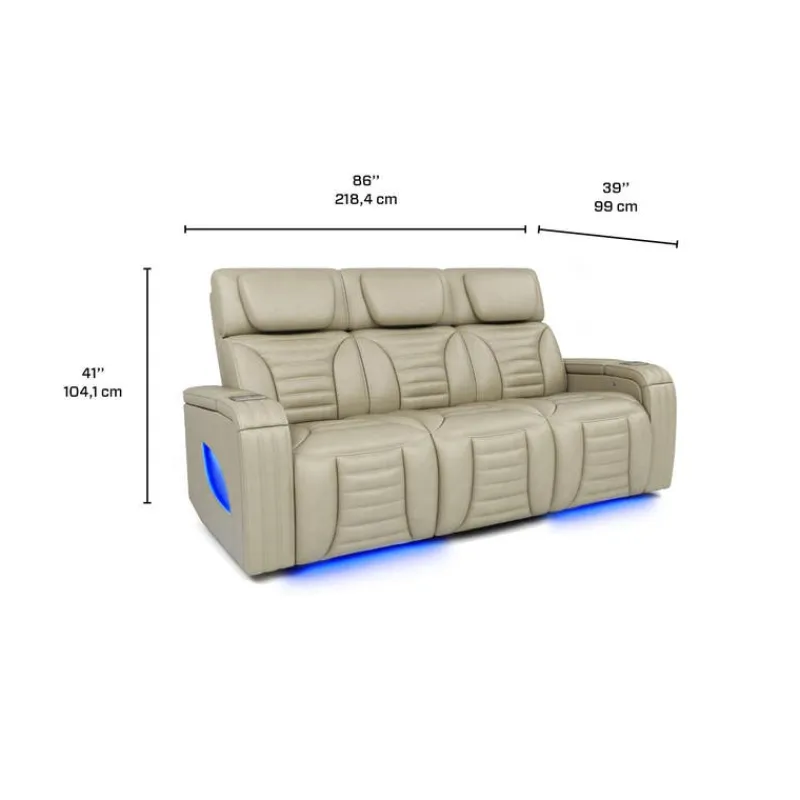 Power Modular Reclining Sofa with Massage, Heat, and Drop-Down Backrest - 3 pcs