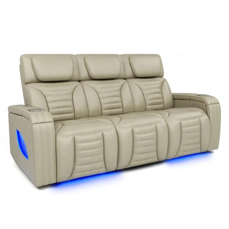 Power Modular Reclining Sofa with Massage, Heat, and Drop-Down Backrest - 3 pcs