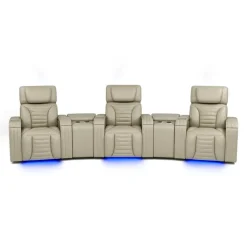 Power Modular Reclining Sofa with Massage, Heat, and Angular Consoles - 5 pcs