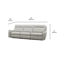 Power Modular Reclining Sofa with Fold-Down Backrest - 3 pcs