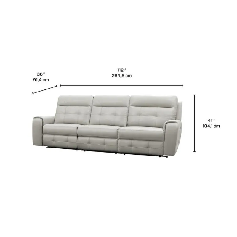 Power Modular Reclining Sofa with Fold-Down Backrest - 3 pcs