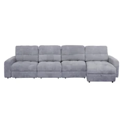 Power Modular Reclining Sectional with 1 Slider and Right-Side Chaise with Storage - 4 pcs