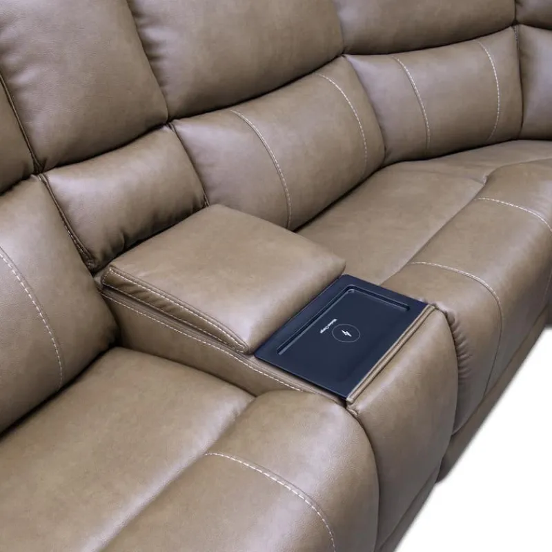 Power Modular Reclining Sectional with Console - 6 pcs