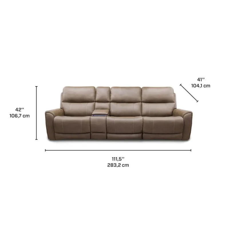 Power Modular Reclining Sofa with Console - 4 pcs