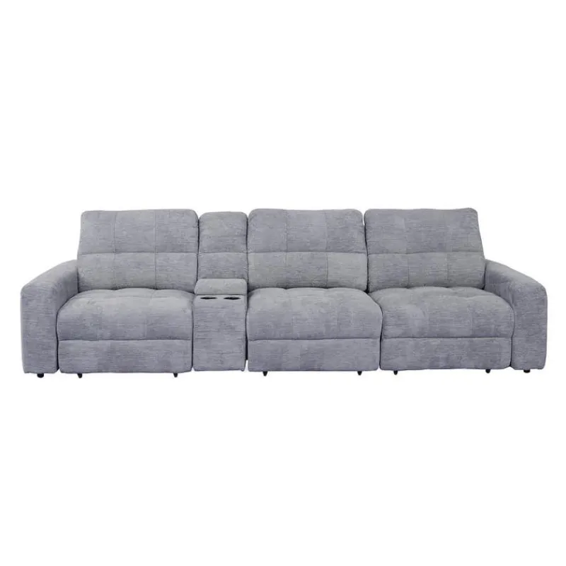Power Modular Reclining Sofa with 1 Slider and Console - 4 pcs